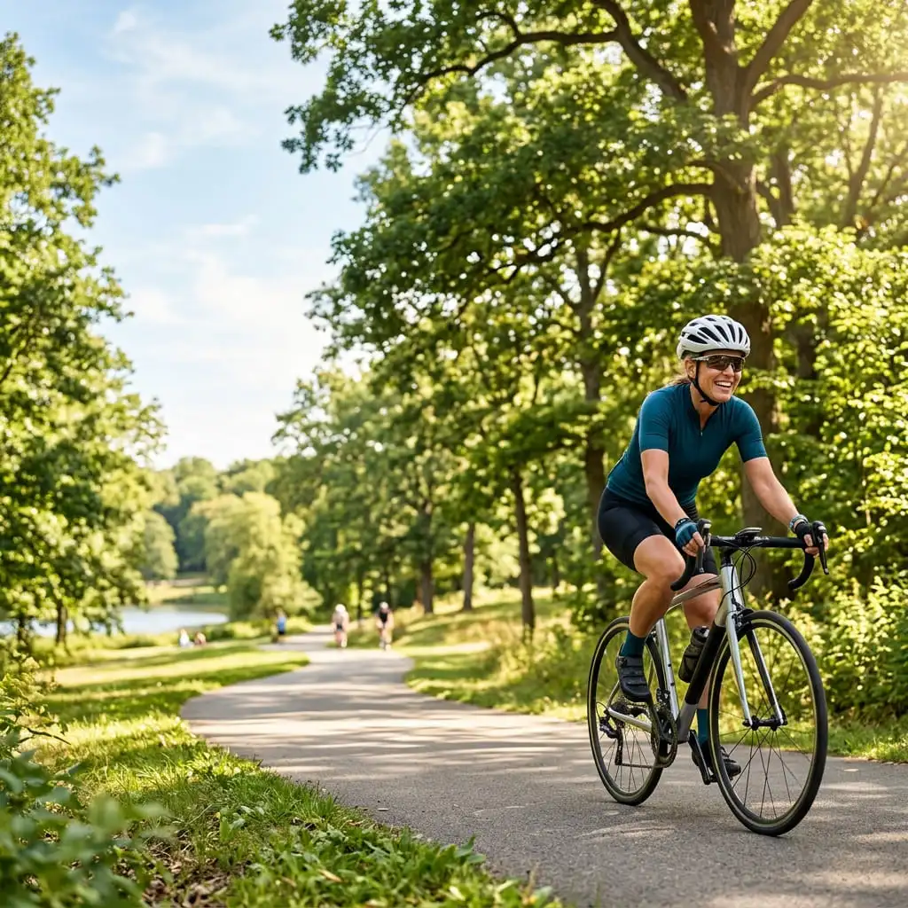 Cycling in park