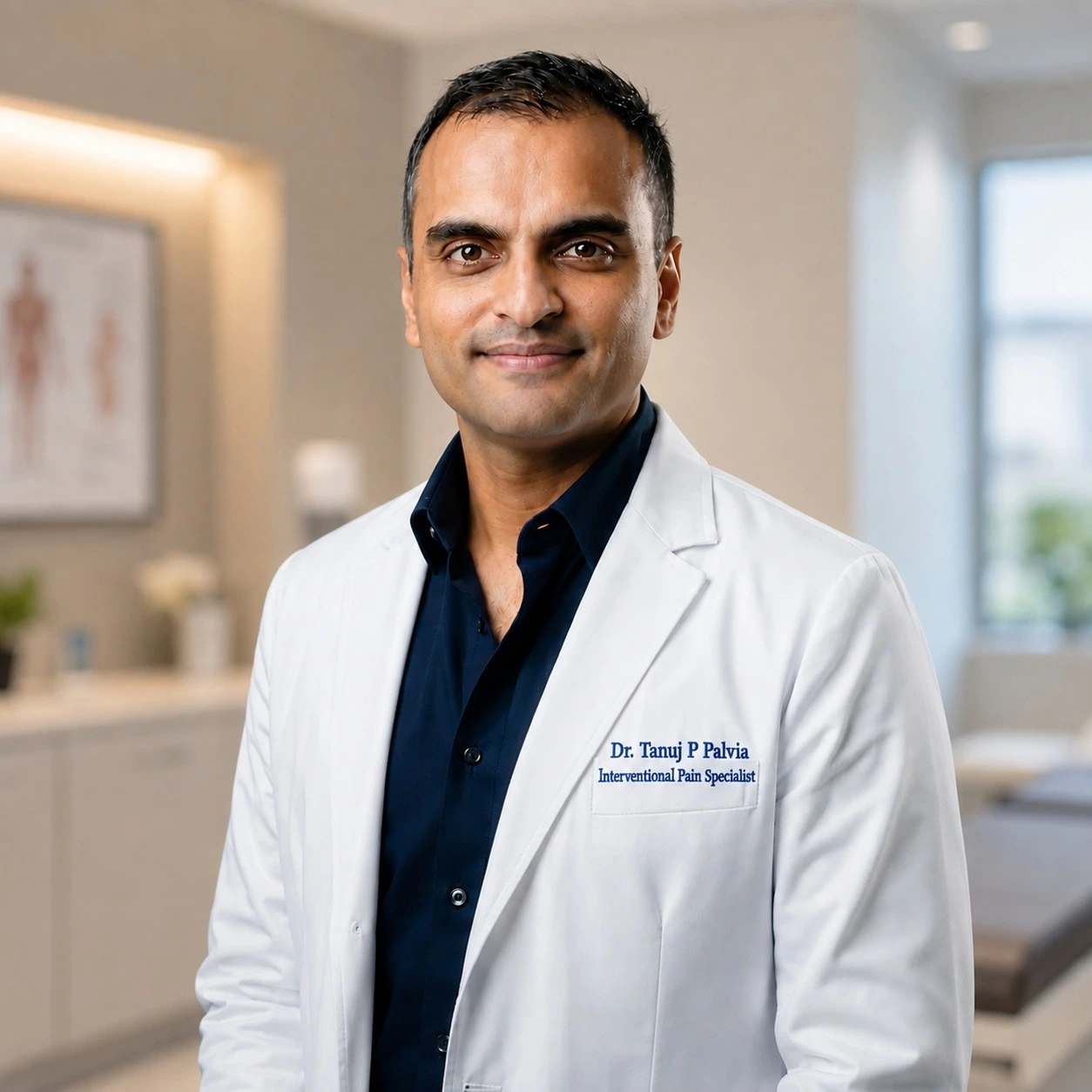 Portrait of Doctor Tanuj Palvia, MD, board-certified interventional pain physician